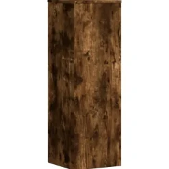 Plantestativer 2 stk. i konstrueret træ - Modern design | Størrelse: 33x33x100 cm | Farve: Røget eg