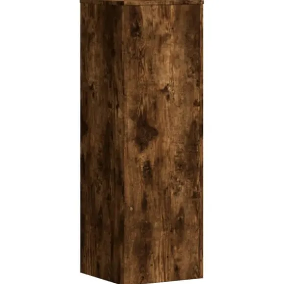 Plantestativer 2 stk. i konstrueret træ - Modern design | Størrelse: 33x33x100 cm | Farve: Røget eg