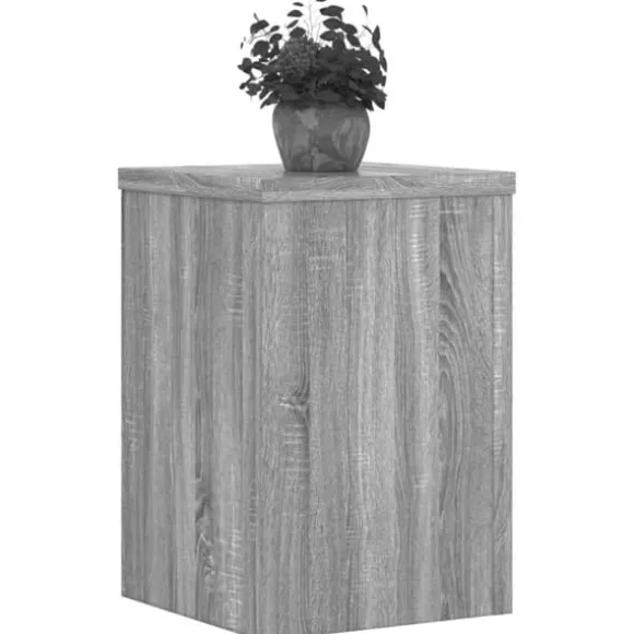 Plantestativer 2 stk. i konstrueret træ - Minimalistisk design | Farve: Grå sonoma-eg | Størrelse: 25x25x35 cm