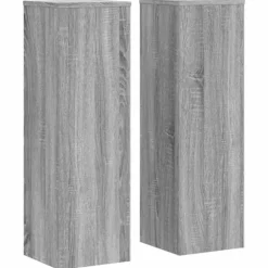 Plantestativer 2 stk. til indendørs brug - Stabilt konstrueret træ | Farve: Grå sonoma-eg | Størrelse: 25x25x80 cm