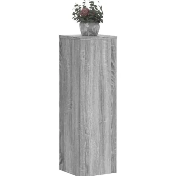 Plantestativer 2 stk. til indendørs brug - Stabilt konstrueret træ | Farve: Grå sonoma-eg | Størrelse: 25x25x80 cm