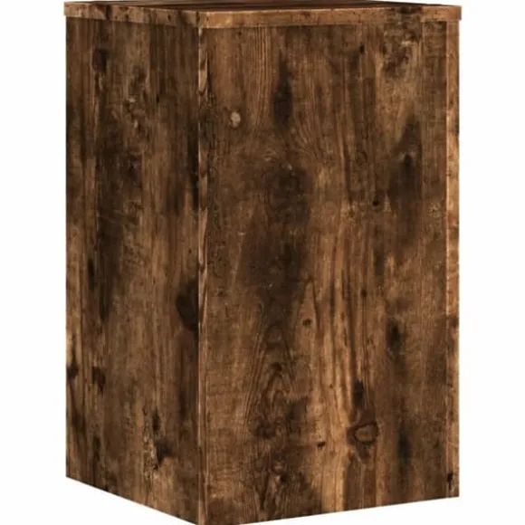Plantestativer i konstrueret træ - Sæt med 2 stk. | Størrelse: 30x30x50 cm | Farve: Røget eg