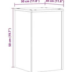 Plantestativer i konstrueret træ - Sæt med 2 stk. | Størrelse: 30x30x50 cm | Farve: Røget eg