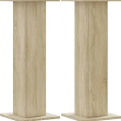 Plantestativer i 2-pak - Hule træstativ | Størrelse: 30x30x80 cm | Farve: Sonoma-eg