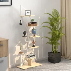 Plantestativholder, 60×30×155 cm, Hvid
