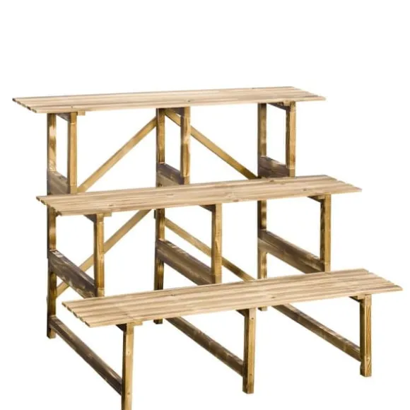 Plantetrappe 3 trin gran 100x80x78 cm til have altan terrasse