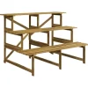 Plantetrappe/blomsterreol 3 trin gran 120x80x78 cm til have altan terrasse