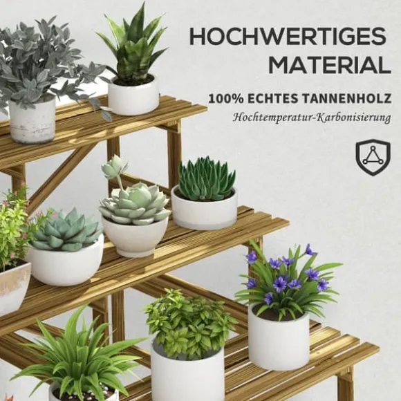 Plantetrappe/blomsterreol 3 trin gran 120x80x78 cm til have altan terrasse