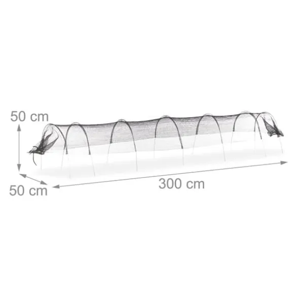 Plantetunnel, 300x70x50 cm, Sort