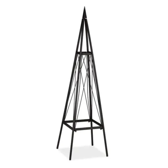 Planteunderstøttelse Obelisk, 132x36x34 cm, Sort