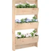 Plantevæg i massivt fyrretræ med 3 blomsterkasser | Størrelse: 60x18,5x110 cm