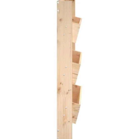 Plantevæg i massivt fyrretræ med 3 blomsterkasser | Størrelse: 60x18,5x110 cm