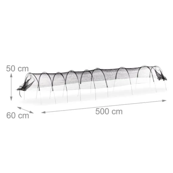 Plantevæksttunnel, 50x60x500 cm, Sort