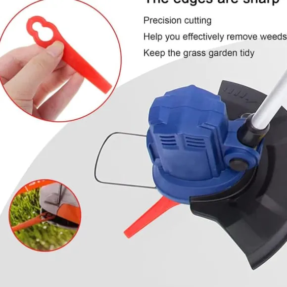 Plastreserveknive, 50/100 stk. plæneklipperknive, plastplæneklipperknive, plastplæneklipperknive til have- og kanttrimmere