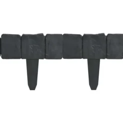 Plænekanter 41 stk. 10 m i plast med stenlook | Farve: Grå | Størrelse: 25 cm x 22,5 cm