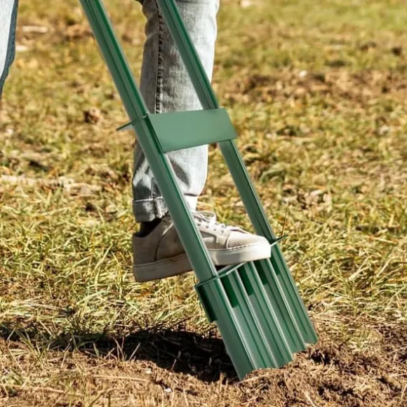 Plænelufter 30 cm manuel med skridsikkert håndtag, jordlufter/vertikalskærer til have