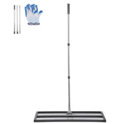 Plæneudjævner - Plæneudjævningsrive - Justerbart Håndtag 213 cm - Plade 91 x 25 cm - Kraftig Stål - Rustbestandig - Arbejdsbesparende - Til Golfgreen | CDON