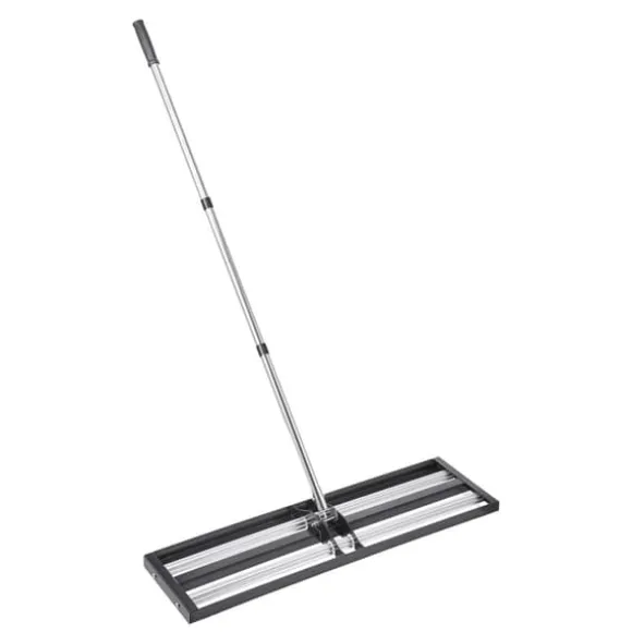 Plæneudjævner - Plæneudjævningsrive - Justerbart Håndtag 213 cm - Plade 91 x 25 cm - Kraftig Stål - Rustbestandig - Arbejdsbesparende - Til Golfgreen | CDON