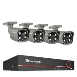 POE Kamera System, 5MP Opløsning, AI Ansigtsgenkendelse, Ingen, 8CH 4stk Kamera 5MP