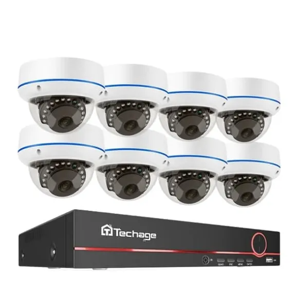 POE NVR CCTV-system, 5MP indendørs dome audio IP-kamera, fjernvideo sikkerhed., , None, 8CH NVR and 8 Camera