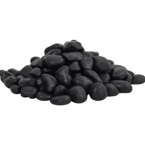 Polerede småsten til akvarium og dekoration - 25 kg | Farve: Sort | Størrelse: 2-5 cm