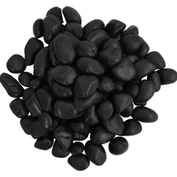 Polerede småsten til akvarium og dekoration - 25 kg | Farve: Sort | Størrelse: 2-5 cm