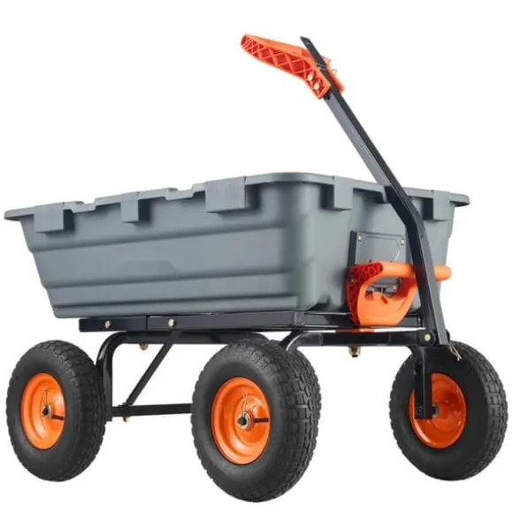 Poly Garden Dump Cart, kraftig yardvogn, 6.48 cu.ft, 1200 lbs, holdbar, alsidig, nem at bruge