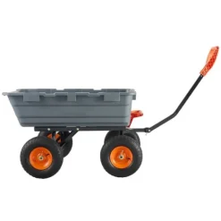 Poly Garden Dump Cart, kraftig yardvogn, 6.48 cu.ft, 1200 lbs, holdbar, alsidig, nem at bruge