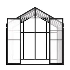 Polycarbonat Drivhus 8 x 12 Ft, Udendørs Walk-in Drivhus, holdbart design, UV-beskyttelse, nem at samle
