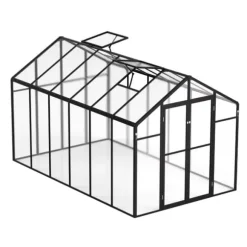 Polycarbonat Drivhus 8 x 12 Ft, Udendørs Walk-in Drivhus, holdbart design, UV-beskyttelse, nem at samle