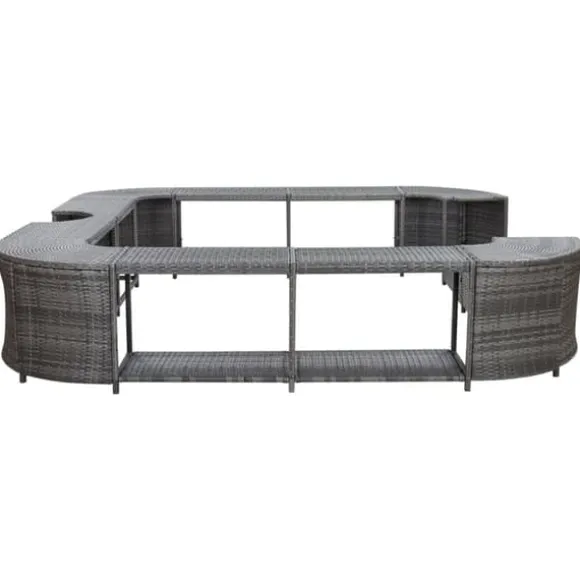 Polyrattan spa-omkrans 268x268x55 cm - Elegant og slidstærk | Farve: Grå
