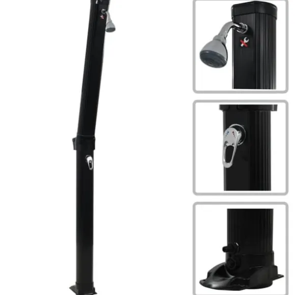 Pool & spa – tilbehør - Living solopvarmet bruser foldbar 214 cm 23 l sort