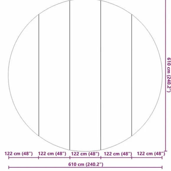 Pool Bundark Ø 610 cm - Slidstærkt Polyester geotekstil | Farve: Sort
