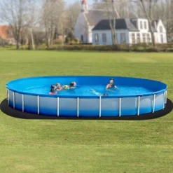 Pool Liner Underlag, Oval, 457x914 cm, Sort, Geotekstil Materiale