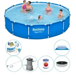 Pool plus tilbehør - Bestway Steel Pro Rektangulær 396x84 cm