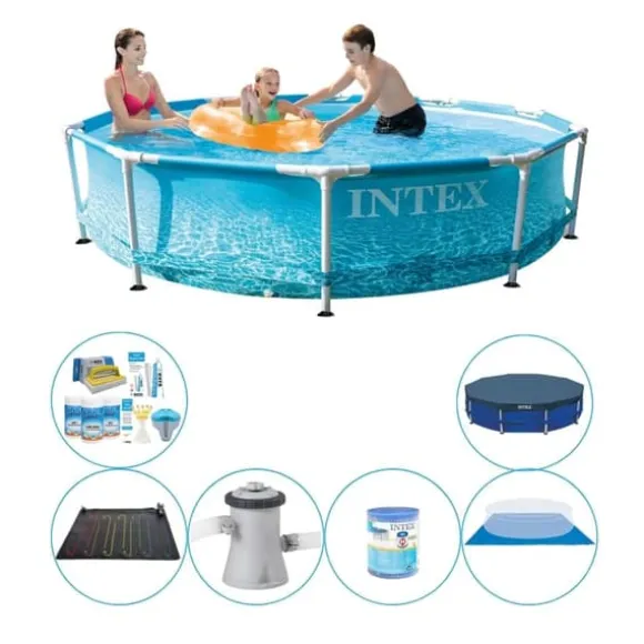 Pool plus tilbehør - Intex Metalramme Rund Strand 305x76 cm