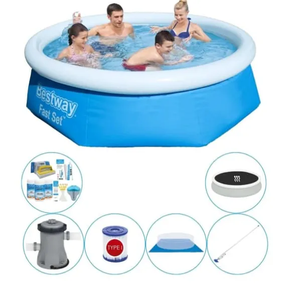 Pool Super Sæt - Bestway Fast Sæt Rundt 244x66 cm