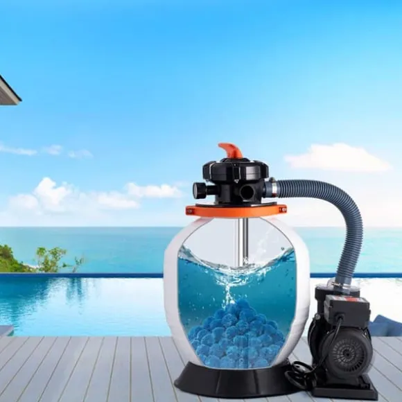Poolfilterbolde, til Sandfilterpump Swimming Pool, 1,5 lbs, Genanvendelig, Blå