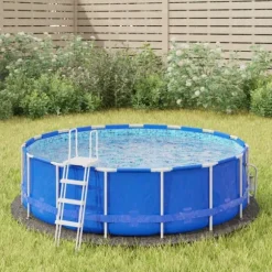 Poolovertræk - Living poolunderlag Ø244 cm polyester-geotekstil lysegrå
