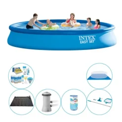 Poolpakke - 7 stk - Intex Easy Set Rund 457x84 cm