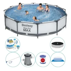 Poolsæt alt i 1 - Bestway Steel Pro MAX Rund 366x76 cm