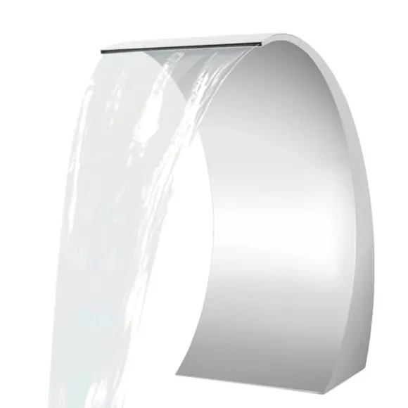 Poolvandfald - Vandfaldsblad - Metal - Kaskadeffekt - Til Swimmingpool - Sølv