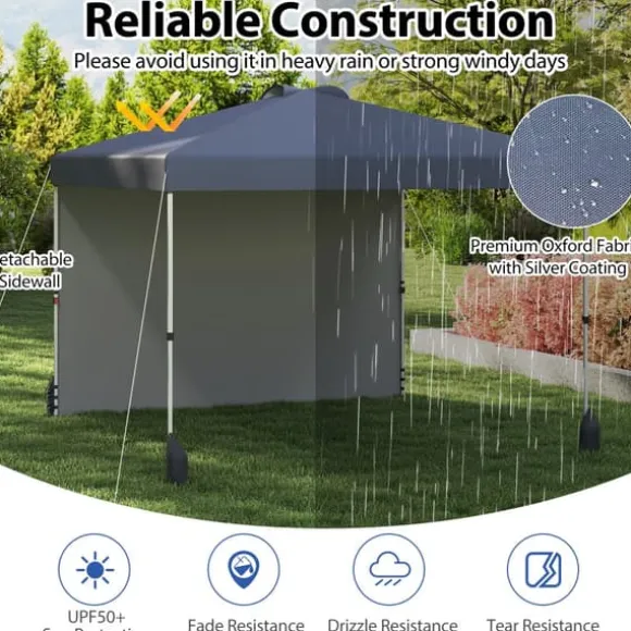 Pop up Telthal, 10x10x8,7 ft, Grå