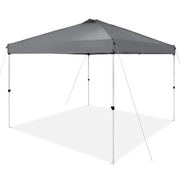 Pop-up baldakin festtelt 10x10 fod med bæretaske til camping - mørkegrå, ideelt til udendørs arrangementer!