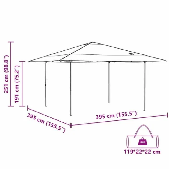 Pop-up canopy telt - Rummeligt udendørs skyggetelt | Farve: Blå | Størrelse: 400x400 cm