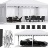 Pop-up pavillon 3x6 m - Havepavillon - One-Push hurtig opsætning - Fire sidevægge - Vandtæt HDPE, PU-belagt - Aluminiumramme - Hvid