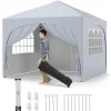 Pop-up telttag, 10x10x8,7-9,4 ft, hvid