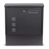 Postkasse - med avisrulle - 30x10x33,5 cm - antracit