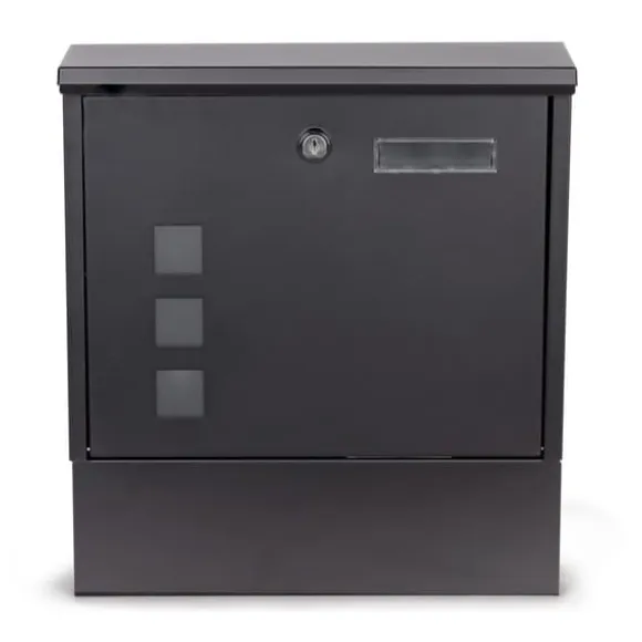 Postkasse - med avisrulle - 30x10x33,5 cm - antracit