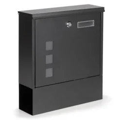 Postkasse - med avisrulle - 30x10x33,5 cm - antracit